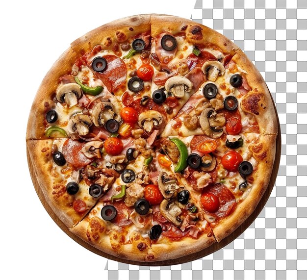 PSD pizza mista de comida rápida isolada