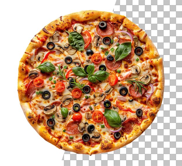 PSD pizza mista de comida rápida isolada