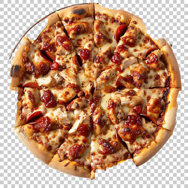 PSD pizza de pollo a la parrilla en png con fondo transparente