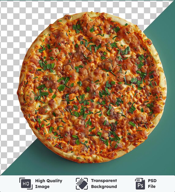 Une Pizza Psd Lahmacun Transparente De Haute Qualité Affichée Sur Une Table Bleue