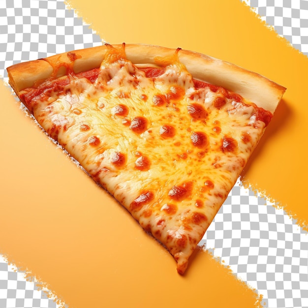 PSD pizza de queso mostrada sobre fondo transparente