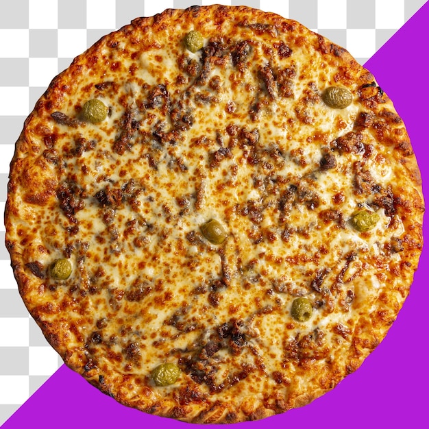 PSD pizza real redonda em fundo transparente