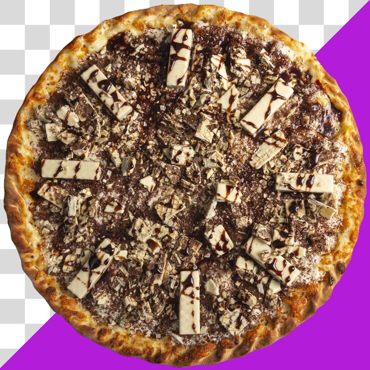 PSD pizza real redonda em fundo transparente