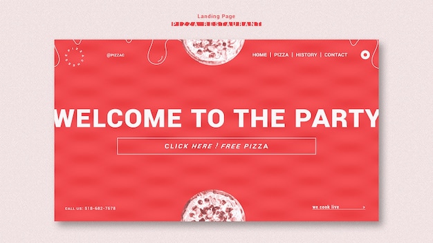 PSD pizza restaurant landingpage vorlage