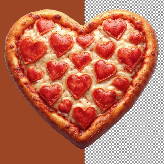 PSD pizza romantique en forme de cœur pour couples png