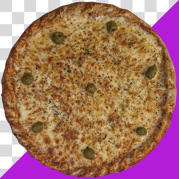 Pizza royale ronde sur fond transparent