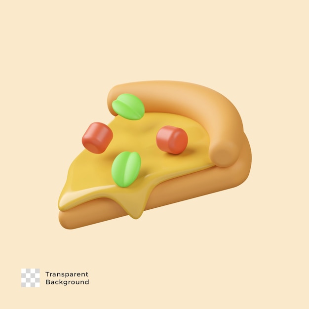 Pizza Slice 3D Render Icon Design