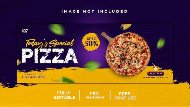 Pizza-social-media-facebook-cover-banner und vorlage