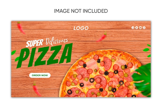 PSD pizza social media post para instagram facebook