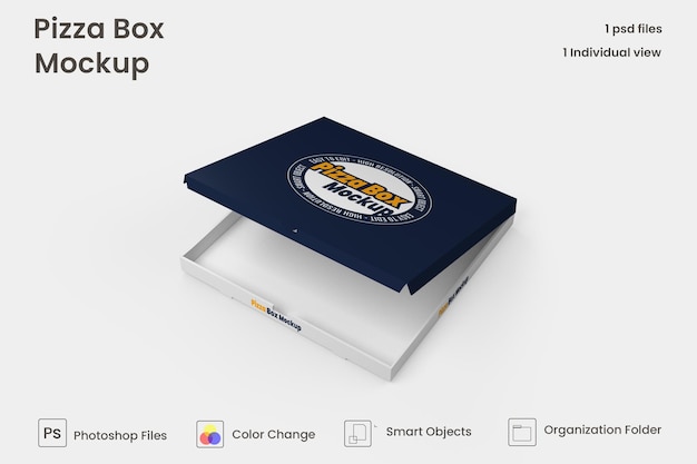 Pizzakarton mock-up isoliert premium psd