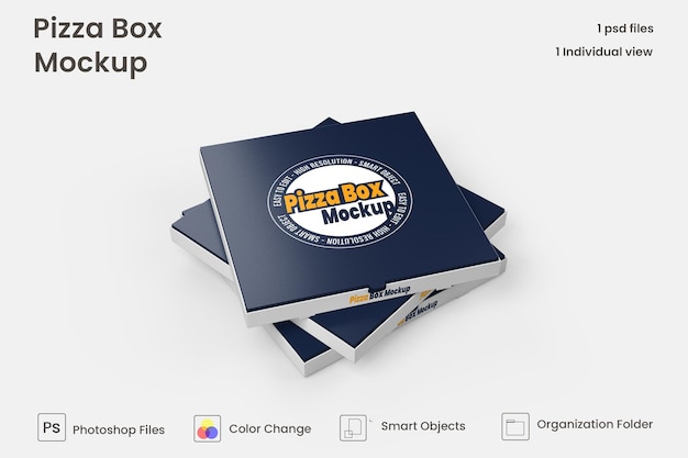 Pizzakarton mock-up isoliert premium psd