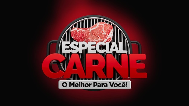 placa 3d 'carne especial lo mejor para ti'