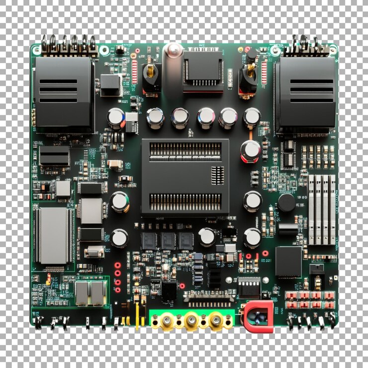 PSD la placa base de la computadora png en un fondo transparente generada por ai