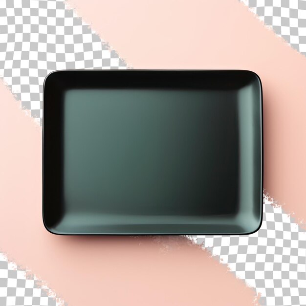 PSD placa de cerámica negra aislada sobre un fondo transparente
