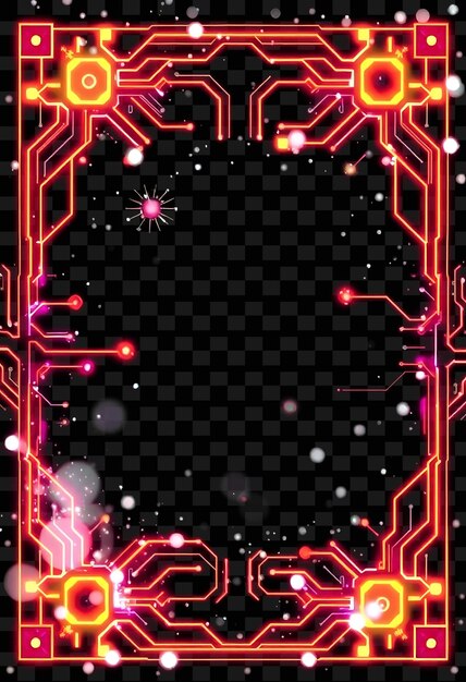 una placa de circuito brillante con un letrero de neón rojo que dice "citación de luz"