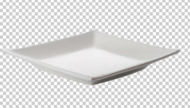 PSD placa cuadrada blanca vacía aislada sobre un fondo transparente