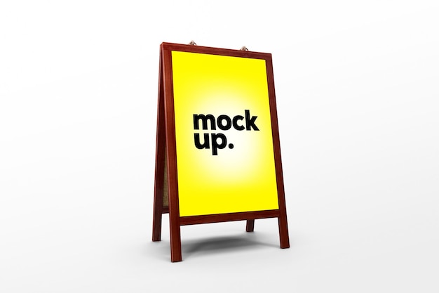 Placa de madeira Modelo PSD Mockup Objeto 3D Cor de fundo editável