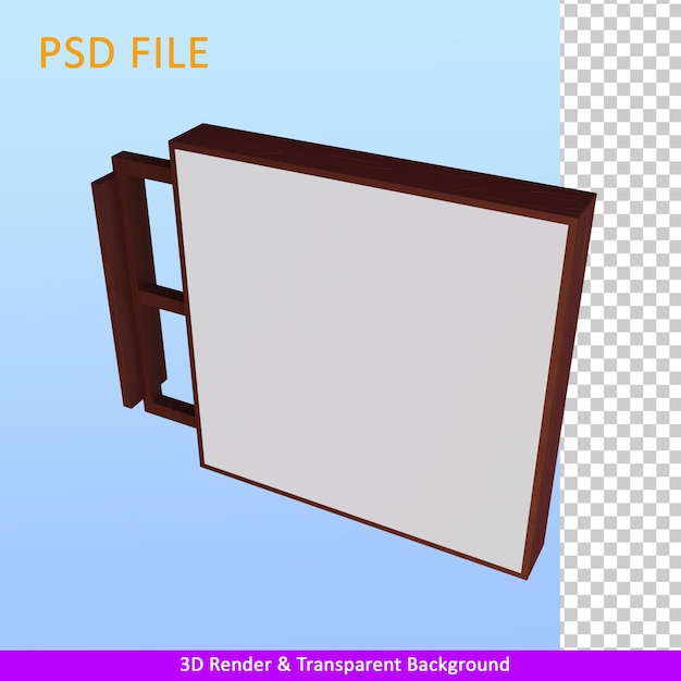 placa de sinal de parede de ilustração de renderização 3D