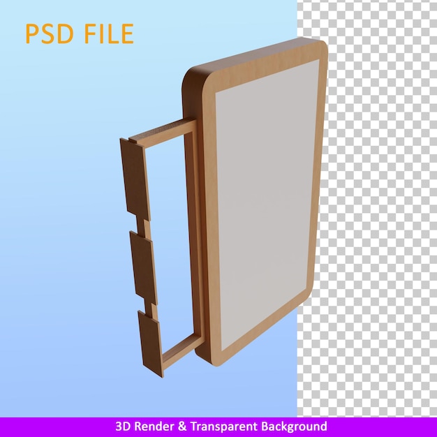 PSD placa de sinal de parede de ilustração de renderização 3d