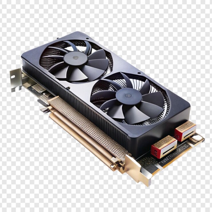 PSD placa gráfica de vídeo isolada em fundo transparente