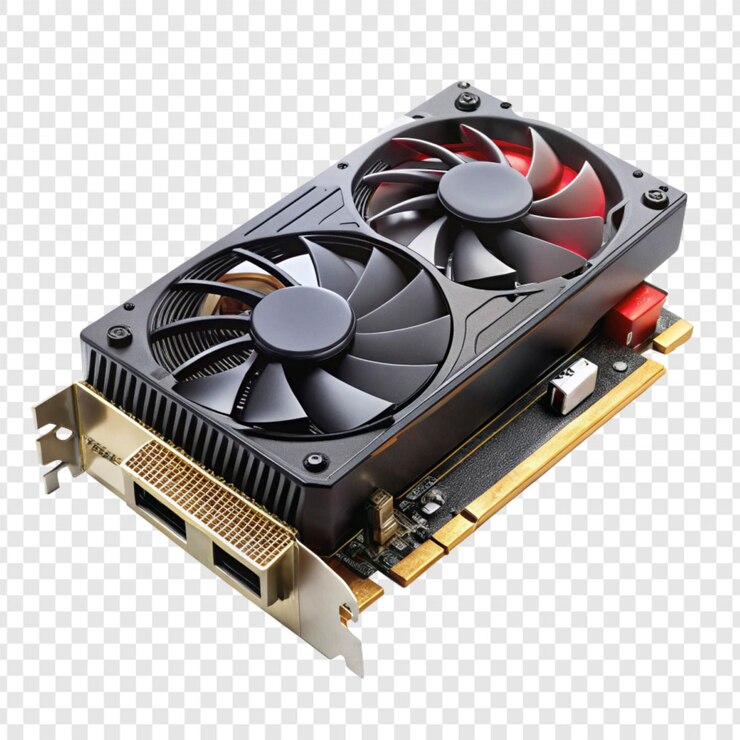 PSD placa gráfica de vídeo isolada em fundo transparente