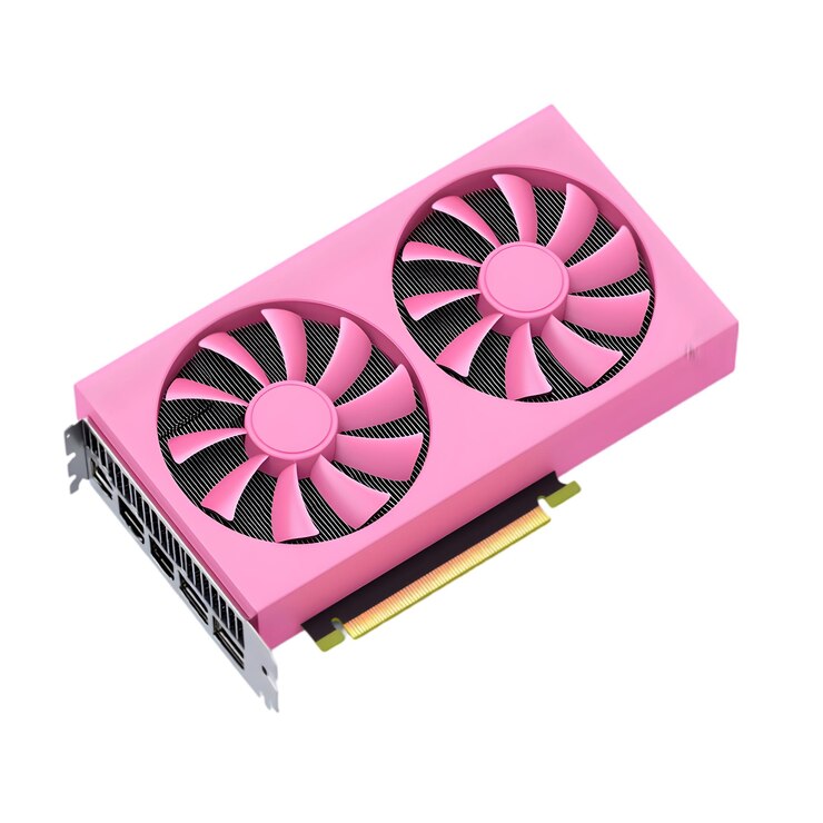 PSD placa gráfica potente com dois ventiladores isolados em fundo branco