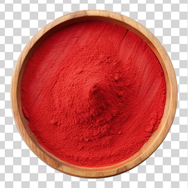placa de madera de color rojo en polvo aislada sobre un fondo transparente