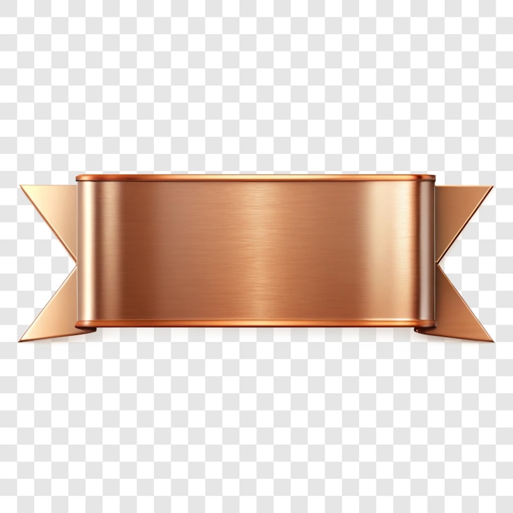 una placa de oro con una cinta de oro en ella con un fondo blanco