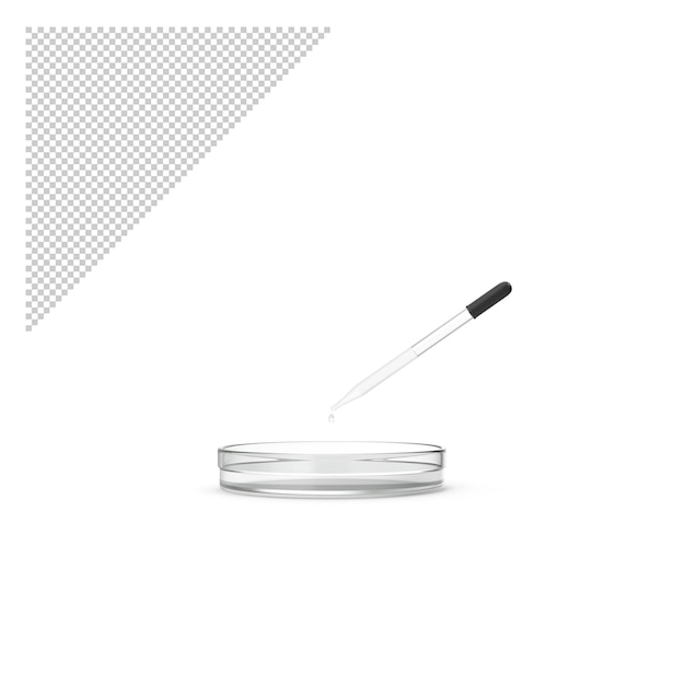 PSD placa de petri con gotero de vidrio png