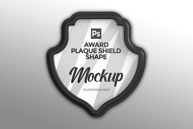 placa de premio maqueta de forma de escudo