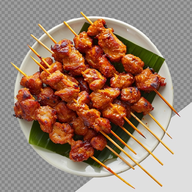 PSD placa de satay png aislada sobre un fondo transparente