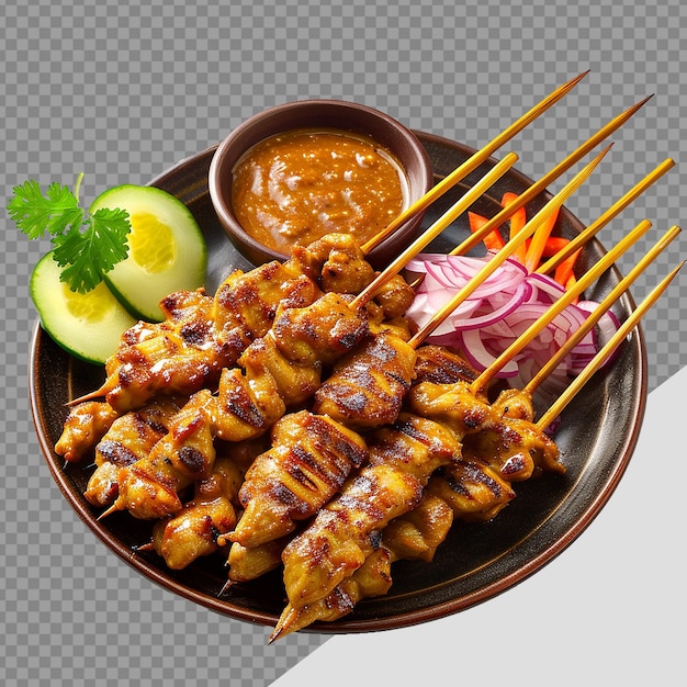 PSD placa de satay png aislada sobre un fondo transparente