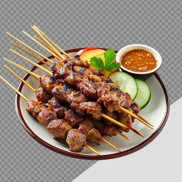 PSD placa de satay png aislada sobre un fondo transparente