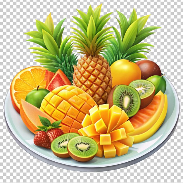 PSD placa vectorial de abacaxi de frutas tropicais