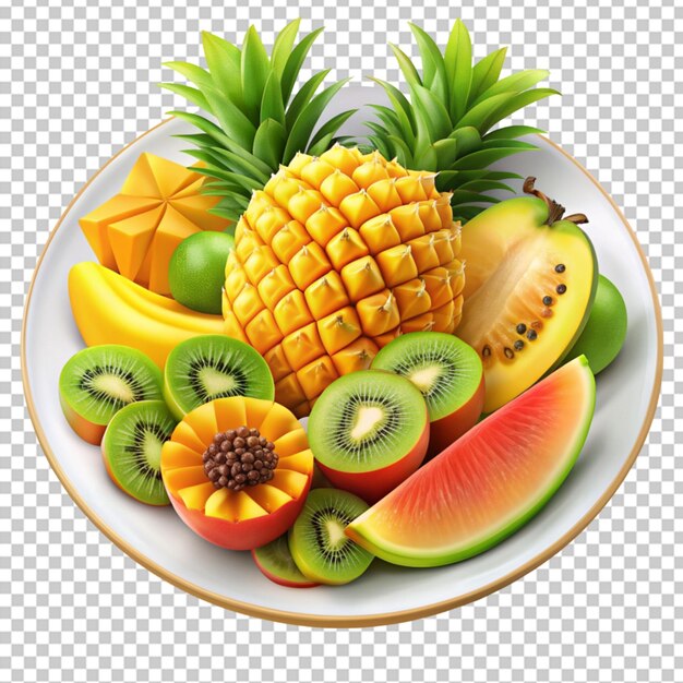 PSD placa vectorial de abacaxi de frutas tropicais