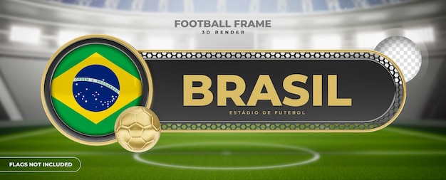 PSD placar de futebol em renderização 3d com fundo do estádio