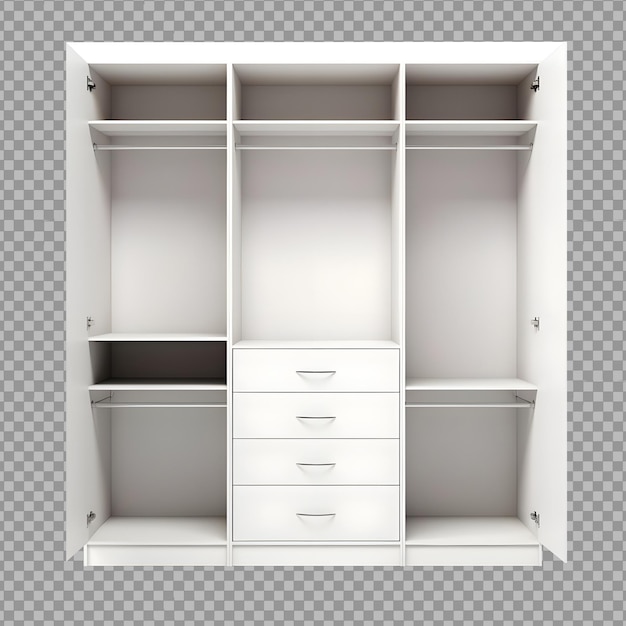 PSD placard blanc vide ou armoire de rangement objet isolé png sur fond transparent