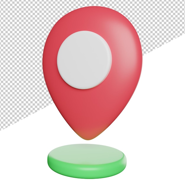 Place Holder Location Pin Mark vue latérale icône illustration de rendu 3d sur fond transparent