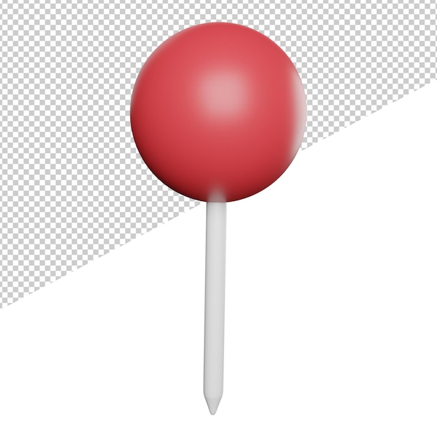 Place Holder Location Pin Mark vue latérale icône illustration de rendu 3d sur fond transparent