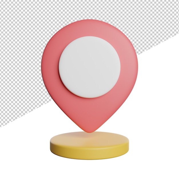 Placeholder Location Mark Vue De Face Rendu 3d Icône Illustration Sur Fond Transparent