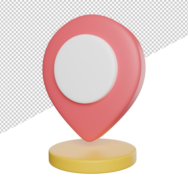 Placeholder Location Mark vue latérale icône de rendu 3d illustration sur fond transparent