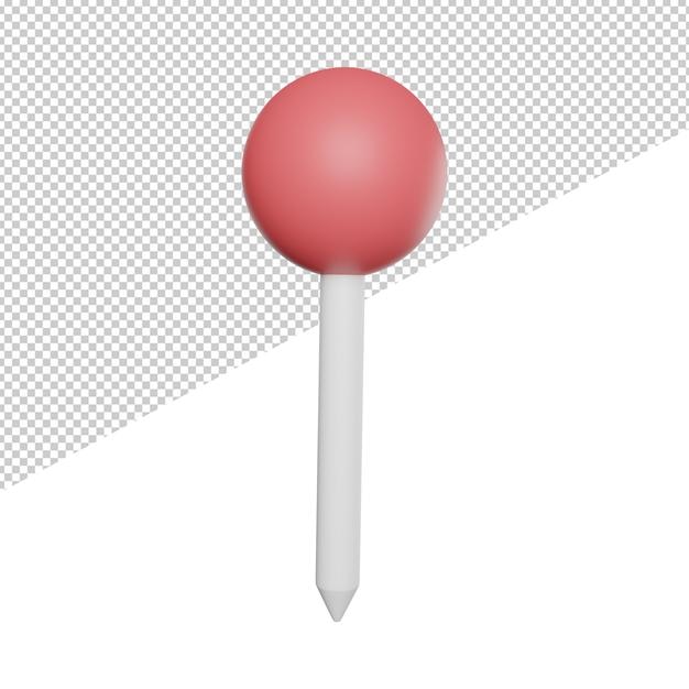 Placeholder Location Mark vue latérale icône de rendu 3d illustration sur fond transparent