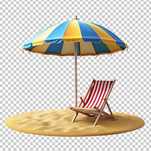 PSD plage avec parapluie concept d'été et de vacances