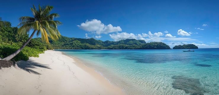 PSD la plage tropicale du paradis aux fidji