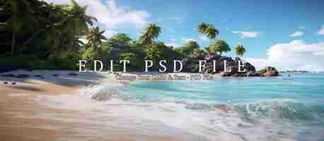 PSD une plage tropicale