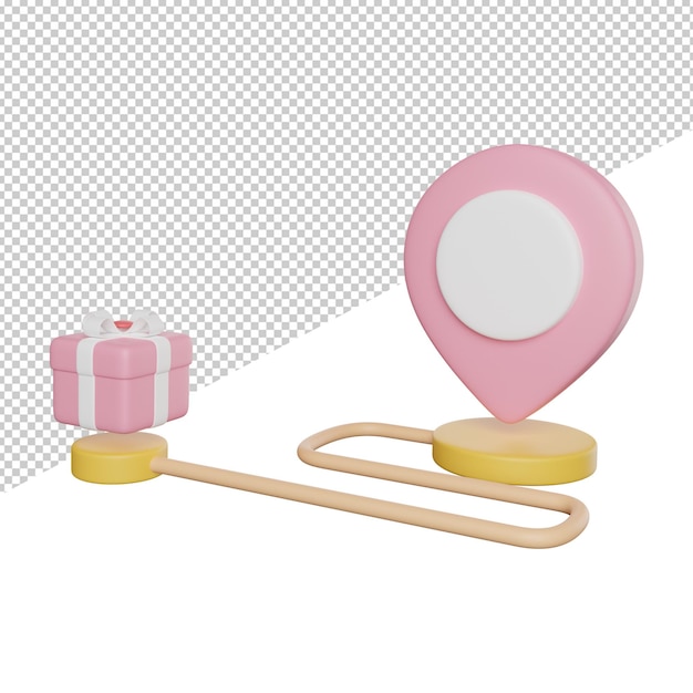 Plaholder Delivery Location Seitenansicht 3D-Rendering-Icon-Darstellung auf transparentem Hintergrund