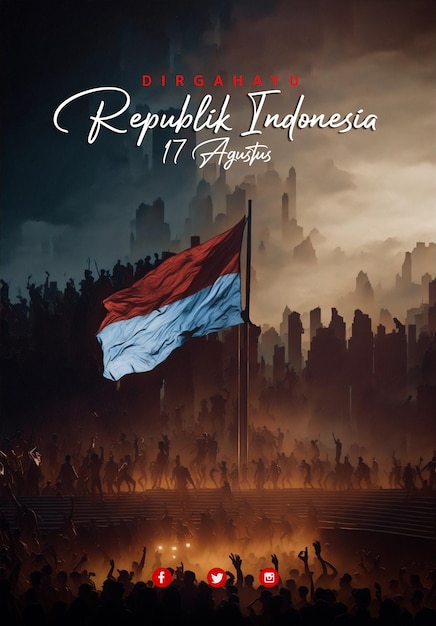 PSD plakat zum unabhängigkeitstag der republik indonesien