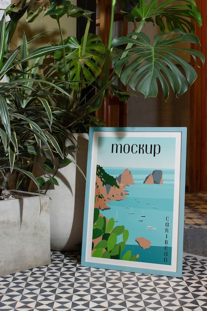Plakatmodell mit karibischer Ästhetik