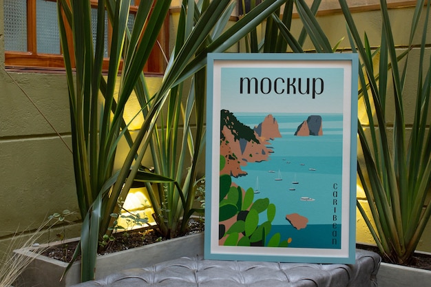 Plakatmodell mit karibischer Ästhetik