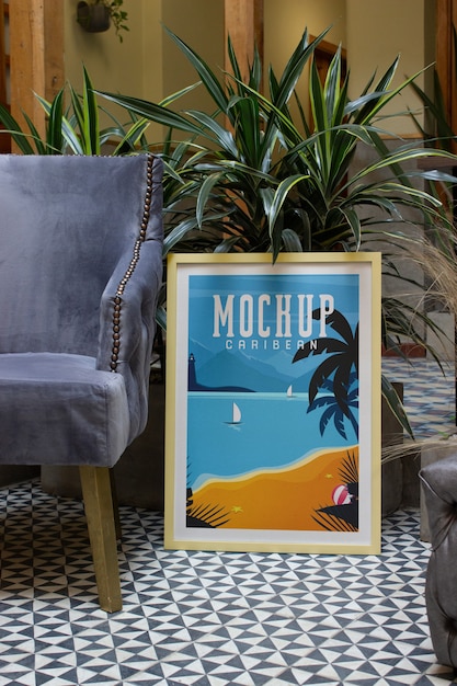 Plakatmodell mit karibischer Ästhetik